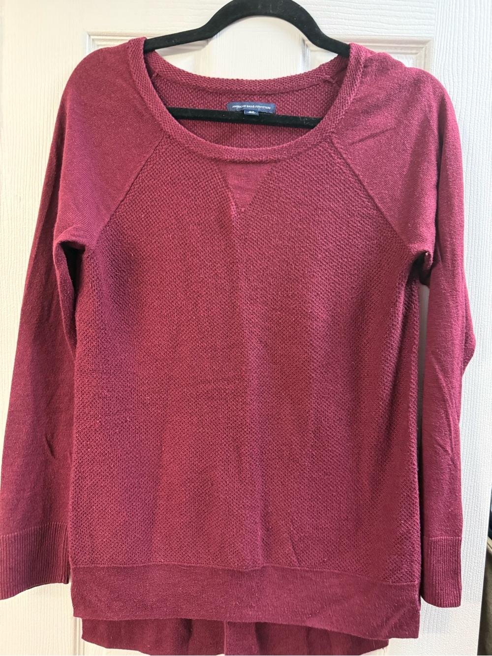American Eagle Outfitters Women's Maroon Crewneck Sweater